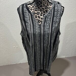 Black and White Striped Women's Top
